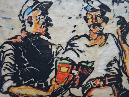 Anonym. Die Schifferphilosophen. Pastellkreide übe