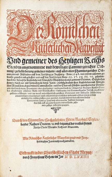 Recht.- Seiler, R. Der Römischen Kaiserlichen Maye