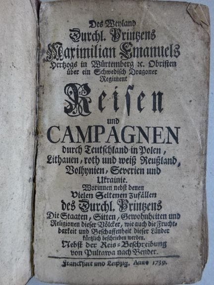 Bardili, J.W. Voyages et campagnes de feu Son Alte