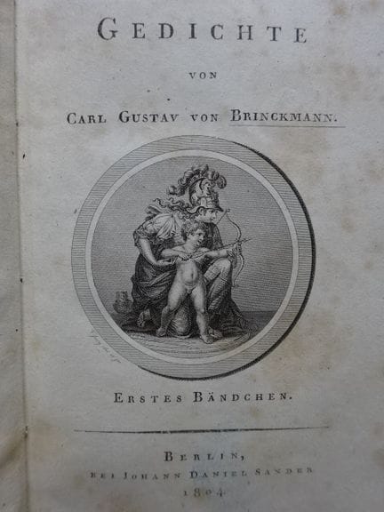 Brinckmann, CGv Poèmes. Premier volume (intégralem