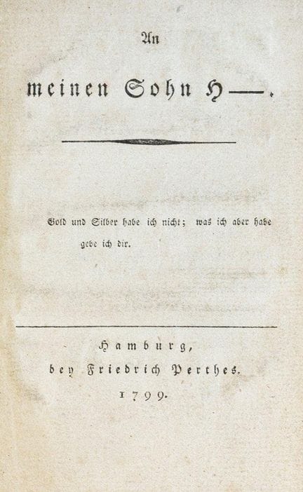 Claudius, M. À mon fils H-. Hambourg, Perthes, 179