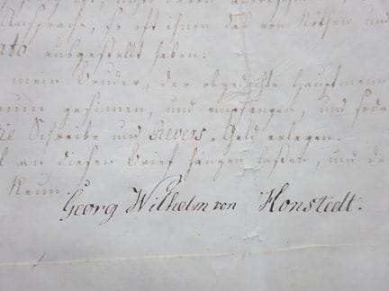 Documents.- Honstedt, Georg Wilhelm (Seigneur d'Ei