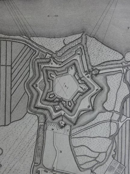 Harburg.- Siége (und) Plan du Chateau de Harbourg.
