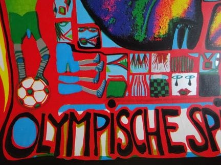Plakate.- Olympische Spiele. 2 farbige Offset-Plak