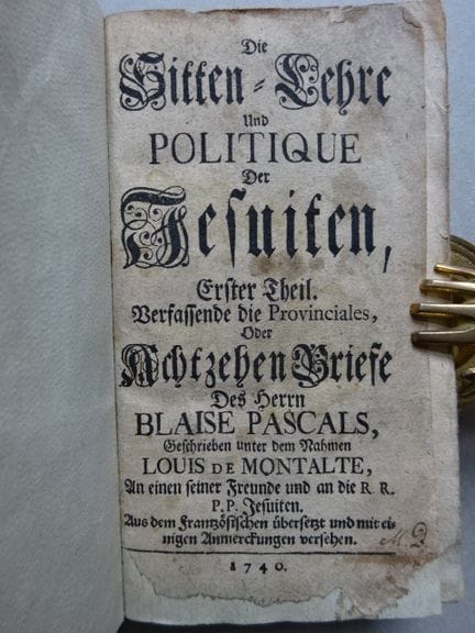 Pascal, B. La Doctrine morale et la politique des 