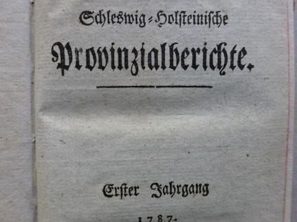 Rapports provinciaux, Schleswig-Holstein (éd. par 