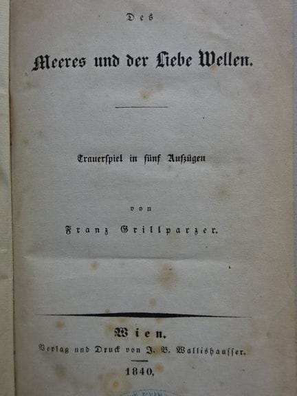 Grillparzer, F. Les Vagues de la mer et de l'amour