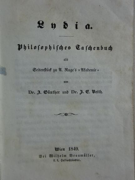 Lydia. Recueil philosophique en complément de l'« 