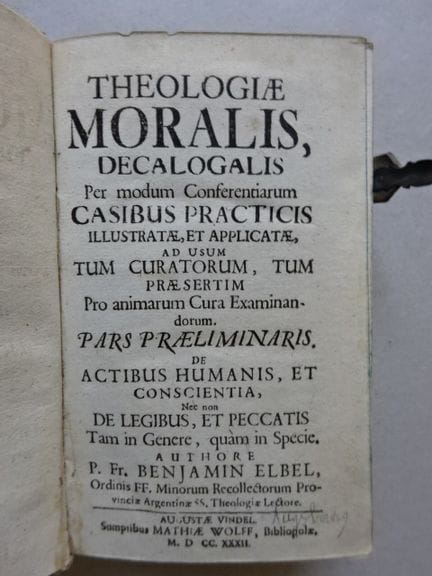 Theologie.- Elbel, B. Theologiae moralis decalogal