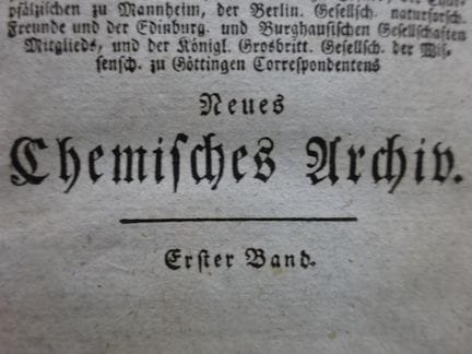 Crell, L. Neues Chemisches Archiv. Vols. 1-3 (sur 