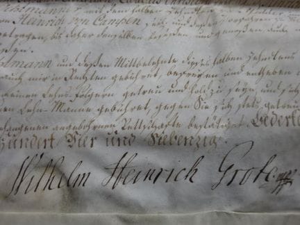 Documents.- Grote, Wilhelm Heinrich (Landdrost ; 1