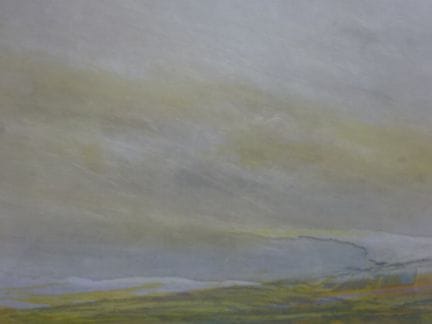 Anderson.- Dünenlandschaft in Gelb. Farbradierung,