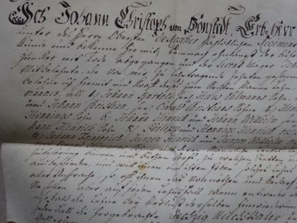 Documents.- Honstedt, Johann Christoph von (Seigne