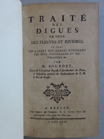 Bourdet, B. Traité des digues le long des fleuves 