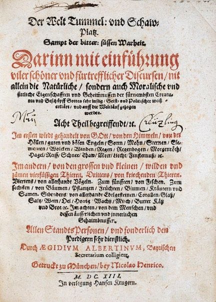 Albertinus, A. Der Welt Tummel: und Schaw-Platz. S