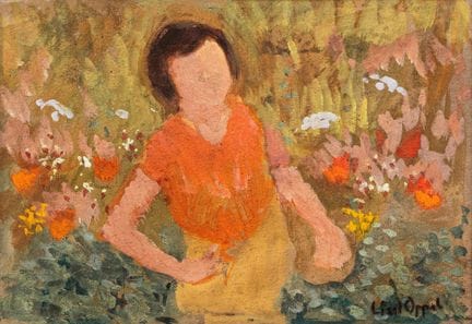Oppel, Liesel (Bremen 1897 - 1960). Mädchen im Blu