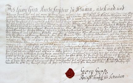 Documents.- Grote, Georg Walter (Baron de Wrestedt