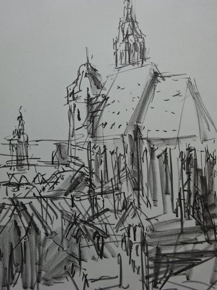 Reiter, R. Das Innere dieser Stadt. Kreidelithogra