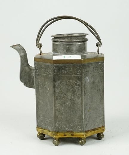 Teiera ottagonale cinese dell'epoca Qianlong, in s