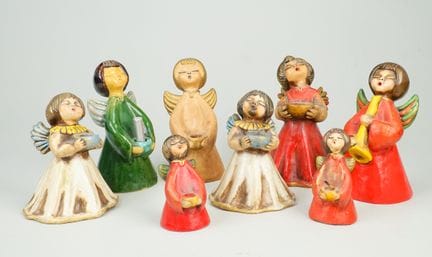 Collezione di 8 angeli di Bolzano: terracotta, por