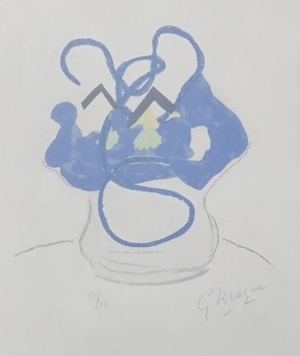 布拉克，乔治（1882年阿让特伊—1963年巴黎）：《花束：蓝色花朵》，1962年，66/70，系列