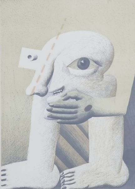 安特斯，霍斯特（1936）：《人物（奥夫林根）》，1971年，纸本彩色胶版石版画，59 × 41.7