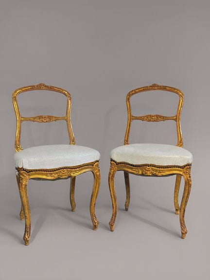 Par de sillas de salón francesas de la Belle Époqu