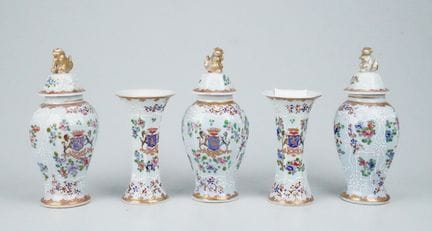 SAMSON, Edmé et Cie (circa 1850-70): Set di vasi "