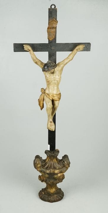 Crocifisso da altare in stile barocco popolare, da