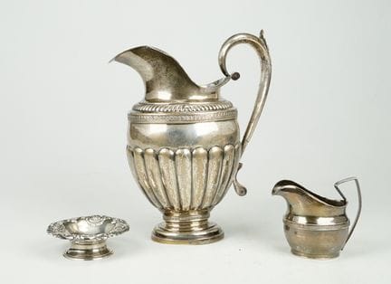 3 Teile Moskauer Silber 19. Jh. ca. 800gGroße Sche