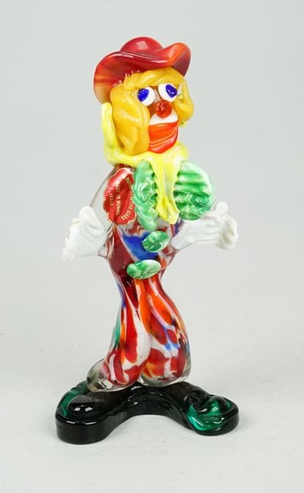 Italienische Murano-Glas Clownfigur, 70er JahreGla