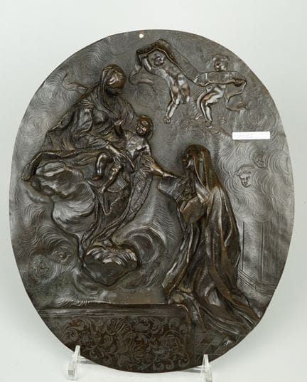 Piastra in bronzo a rilievo raffigurante Santa Cat