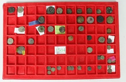 Collezione di monete romane e bizantine, 44 pezzi,