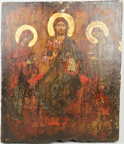 Piccola icona della Deesis, Grecia, XVIII secolo. 