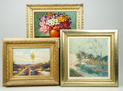 Varie: 3 piccole opere postimpressioniste, prima m