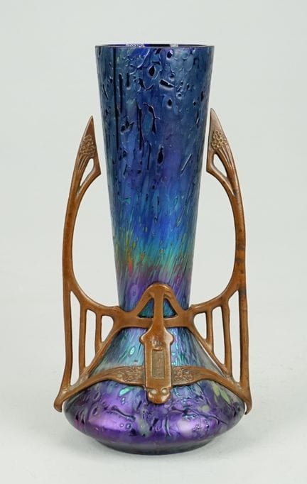 Rindskopf, Josef, Böhmen: Jugendstil Vase mirt iri