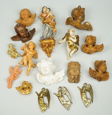 Collezione Putti: sculture in legno, 6 pezzi senza