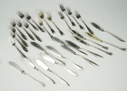 Posate da pesce per 13 persone, 28 pezzi, 1020 g, 