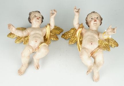 Coppia di putti barocchi del XVIII secolo, proveni