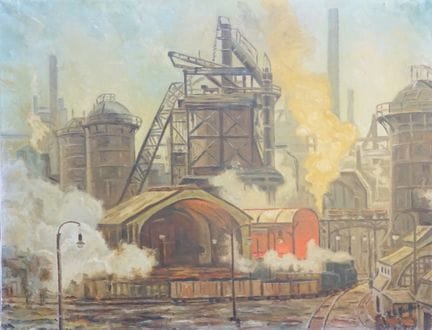 Sander, H.R.: Locomotiva merci davanti a un grande
