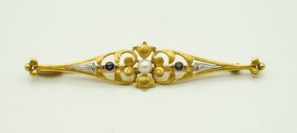 spilla storica, GG750, Francia, 1900 circa; spilla