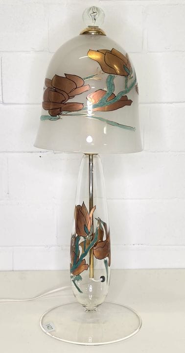 Vera Walther: Kunstglas-Tischlampe, 80er JahreKuns