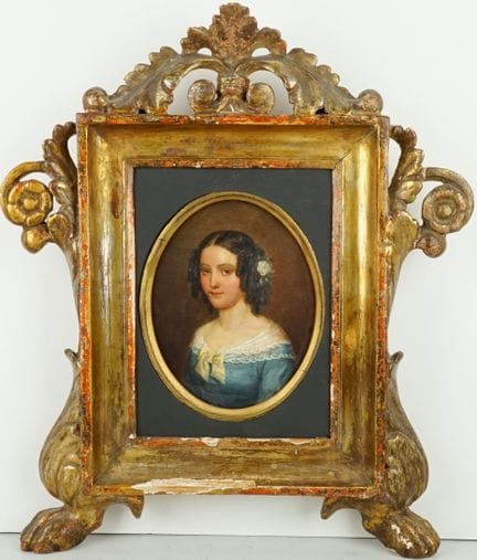 Ritratto Biedermeier di una giovane donna - Cornic