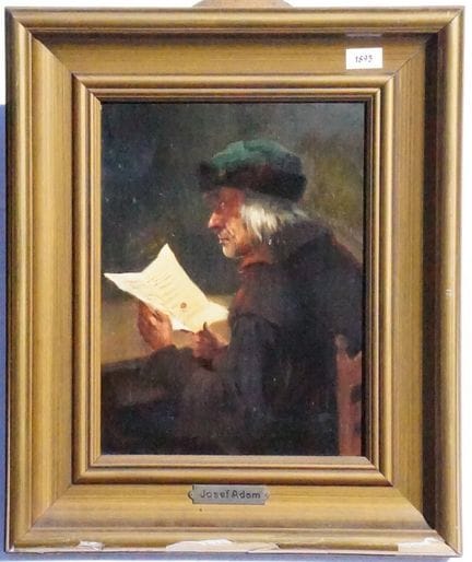 Adam, Josef: Ritratto di uno studioso. Olio su tel