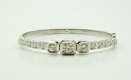 Bracciale con brillanti in oro bianco con incaston