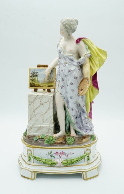 Figura allegorica della pittura: porcellana dipint
