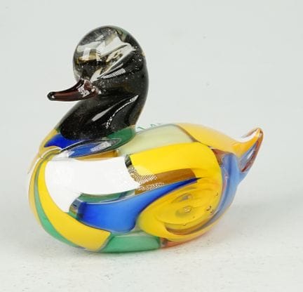 Vielfarbige Murano Glas Ente, Italien 1980erKrista