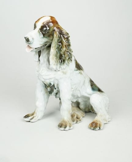 Hollohaza Hungary: Figur Cocker SpanielPorzellan, 