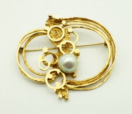 Spilla realizzata da gioielliere in oro 750 GG, ma
