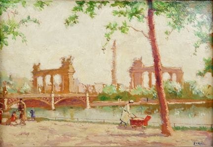 古兹西克，奥登（1902—1945）：布达佩斯英雄广场，约1929年。油画布，右下角签名，背面标有标